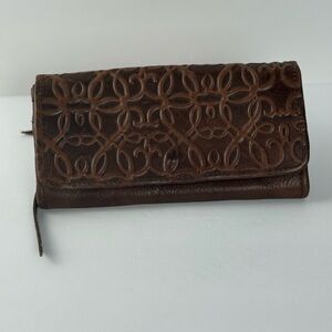 Alex and Ani Brown Geometric Leather Wallet